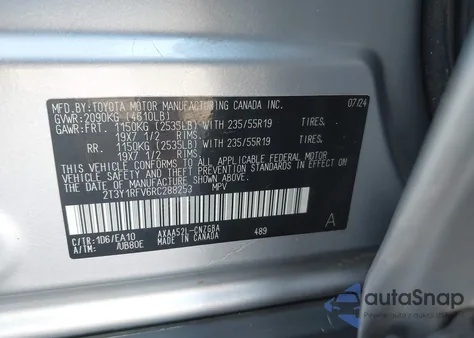 2024 Toyota Rav4 Limited from USA, damaged, VIN 2T3Y1RFV6RC288253